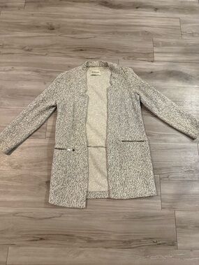 Stradivarius - Women's Textured Open-Front Coatigan - Light Gray